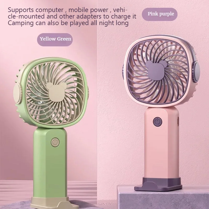 

Mini USB Handheld Fan Outdoor Portable Rechargeable Multi-Functional fan With Stand Desktop Electric fan Air Cooler Table Fans