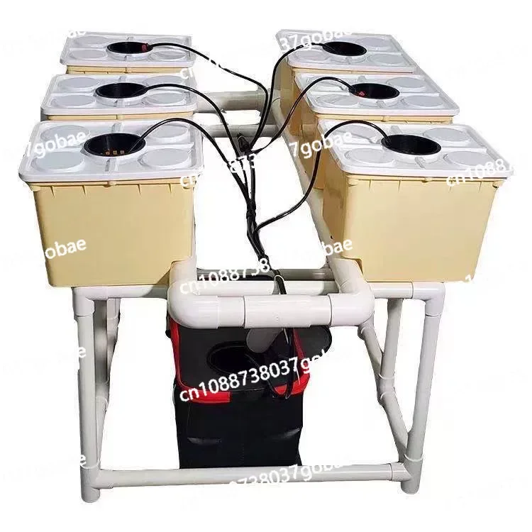 

Home Hydroponic Starter Kit with Dutch Buckets (5 or 6), Includes Propagation Tray for Balcony or Indoor Use