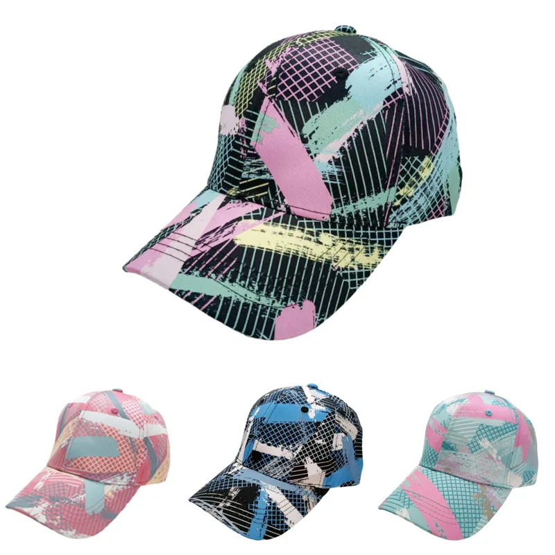 

New Multicoloured Tie Dye Baseball Cap For Women Men Fashion Outdoor Sports Streetwear Hat Couple's Sun Visor Graffiti Bone Cap