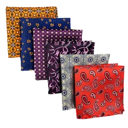 New Design Silk Hanky Red & Black Paisley Men Fashion Floral Dot Pocket Square Handkerchiefs for Men Suit Costome Handkerchief