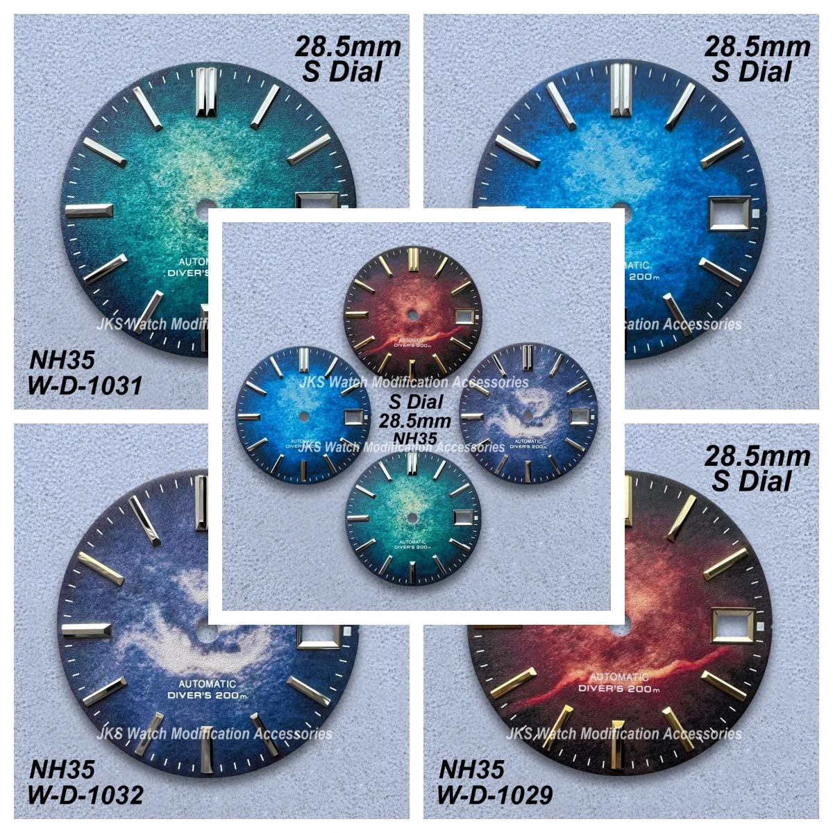 

28.5mm S Logo 3D Print Colorful Dial Fit NH35/NH36 Movement Matte High-Quality Watch Refit Accessories
