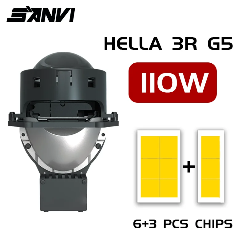 

SANVI SV01 Bi Led Projector Lenses 3.0 for Hella 3R G5 Headlight H1 H4 LED H7 9005 9006 Lamps Retrofit 12V Car Led Lights