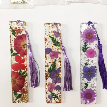 창의적인 에폭시 독서 북마크, 말린 꽃 술 책갈피, 어버이날 선물, 스승의 날 송진 북마크, 북 액세스