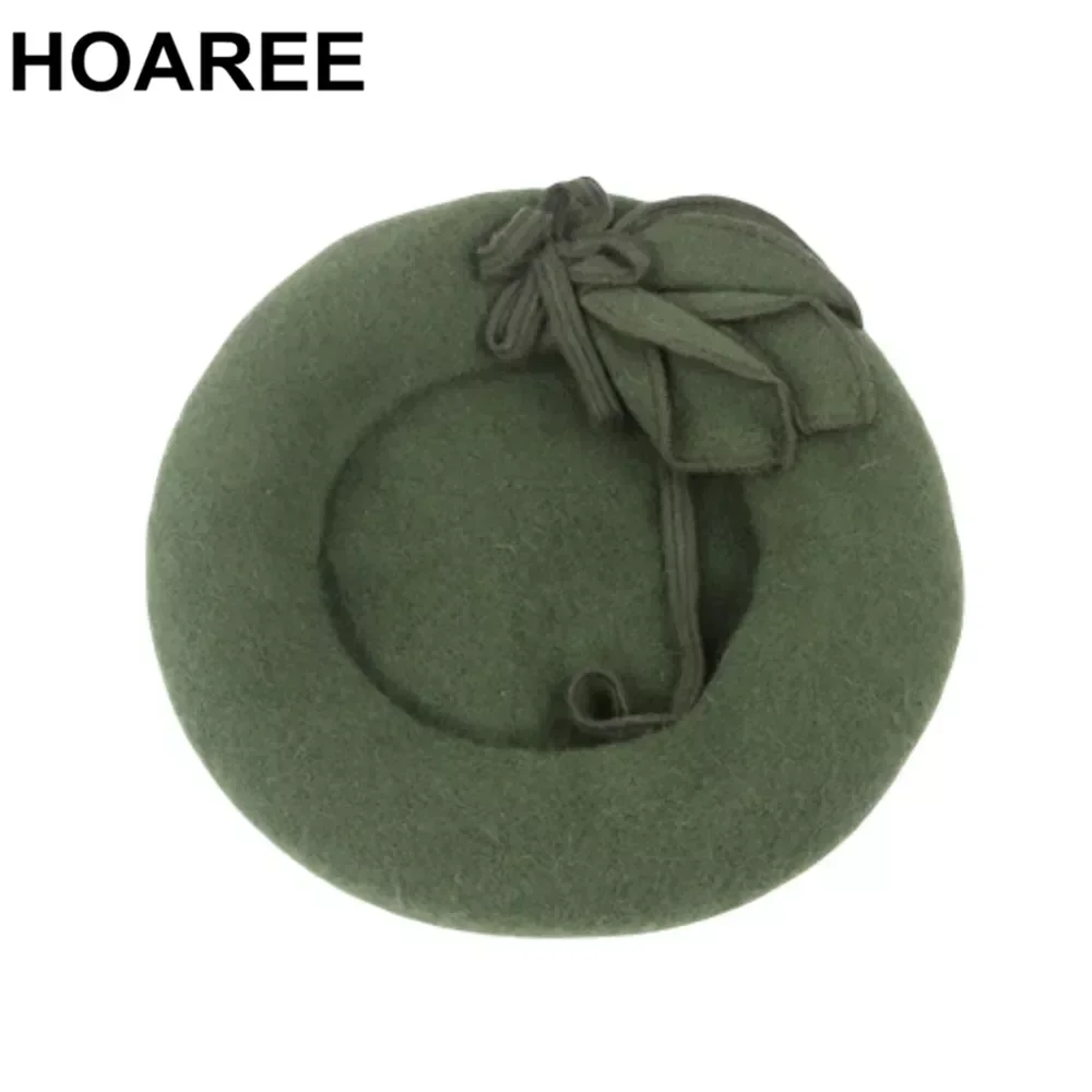 

Green Wool Felt Beret Winter Hats Woman Berets Caps for Women Autumn Winter Female Boina Bonnet Accessories Korean Artist Cap