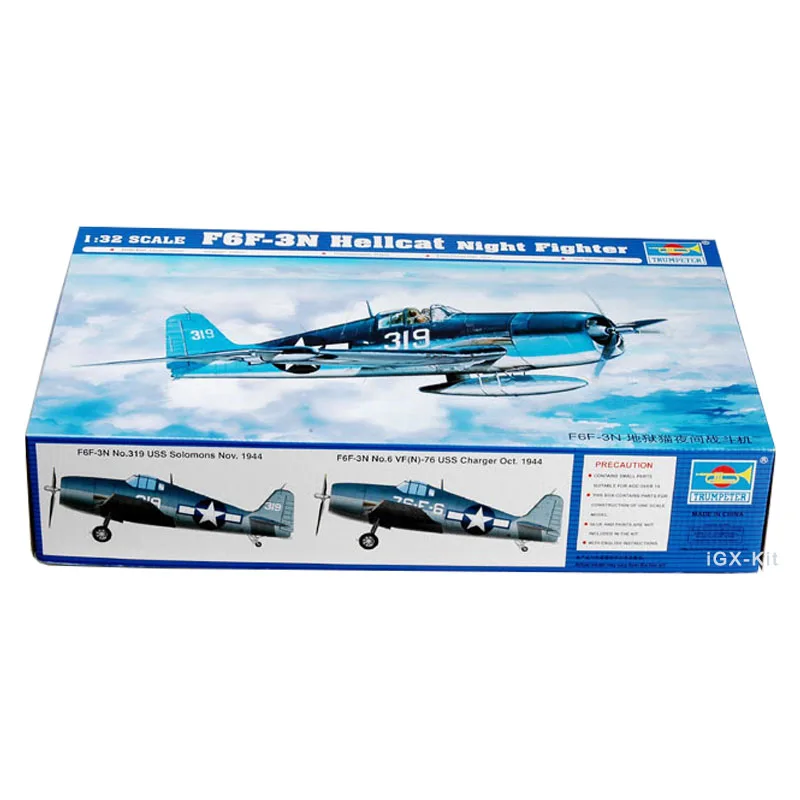 Trumpeter 02258 1/32 US F6F F6F-3N Hellcat Fighter Aircraft Plane Military Plastic Assembly Model Craft Toy Gift Building Kit