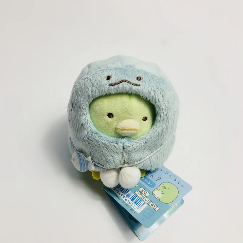 9cm Kawaii Japanese Sumikko Gurashi  Corner Bio Plush Keychain Pendants Toy Stuffed Cloak Animals Lovely Bag Xmas Doll Gifts