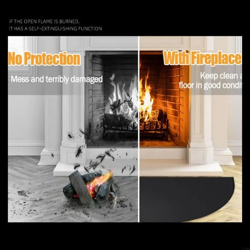 سجاد مقاوم للحريق لحماية درجة الحرارة من الألياف الزجاجية سيليكون حصيرة لموقد الخشب والشوايات حفرة النار F19E #5