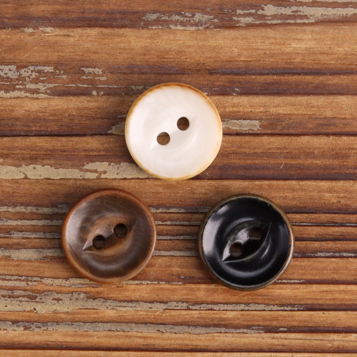 10pcs Natural Corozo Buttons For Shirt 11.5mm White Brown Black Scorched Rim Apparel Designer High Quality Sewing Accessories