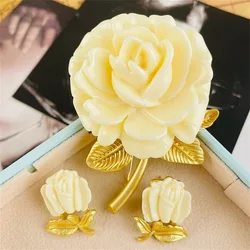 ancient style rose brooch fashion matching earrings accessories