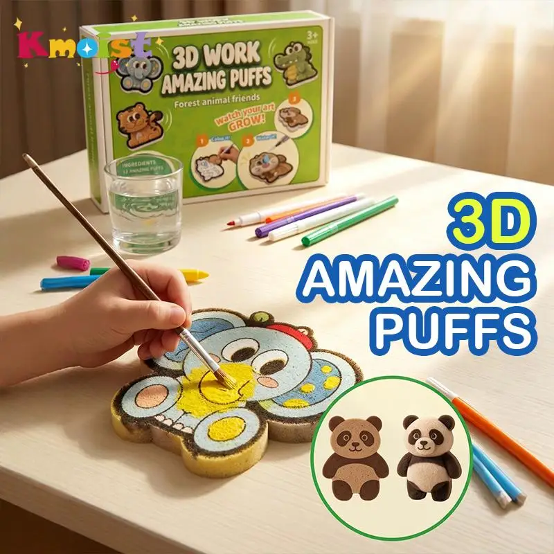 3D Wood Pulp Cotton Painting Foam Fluffy Texture Painting Diy Craft Parent-Child Interactive Handmade Toys for Children Gifts