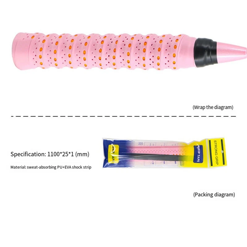 Cinturón antisudor antideslizante para bádminton, tenis, cinturón deportivo recubierto de goma, adecuado para cañas de pescar, raquetas, Etc.