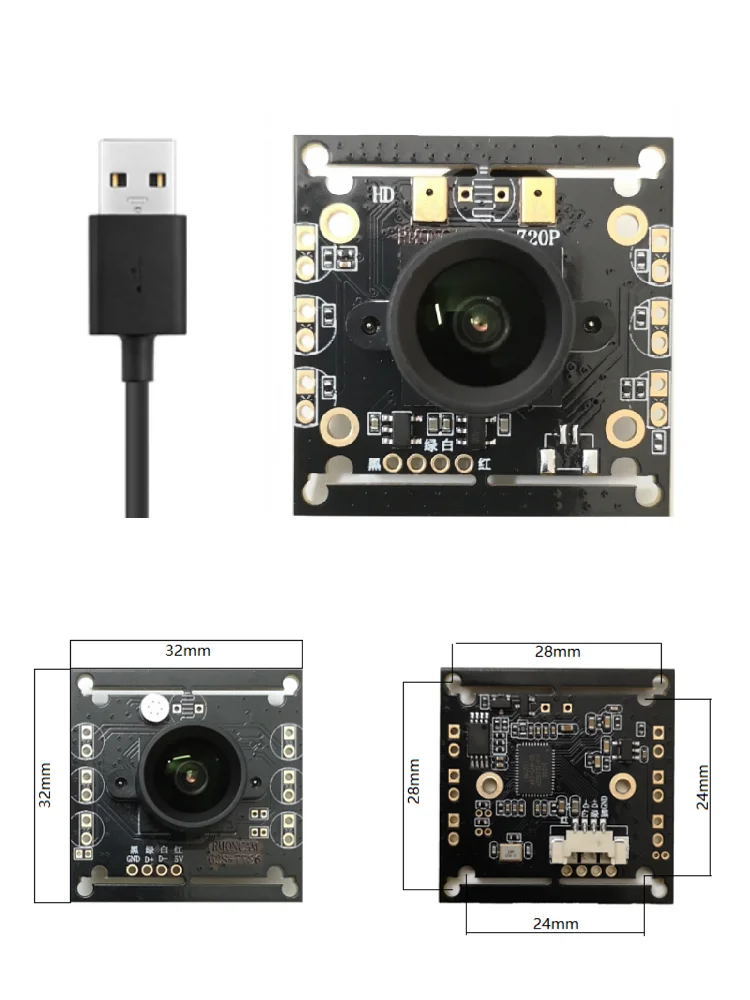 USB camera module Windows Linux Android Ubuntu Raspberry Pi drive-free 720P with mic