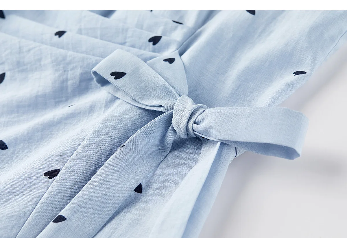SENTUBILA Damen Chiffonbluse mit Herzmuster, Sommer, Gelb, Quadratischer Ausschnitt, Plissiert, Geraffte Taille, Kurzarm-Hemd 162VB5766 – Detail 28