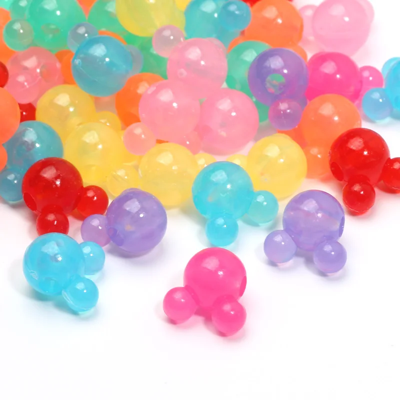 Jelly Color 11x12mm Cartoon Mouse Head Acrylic Beads For Jewelry Making DIY Jewelry Beads Necklaces Women Earrings Accessories