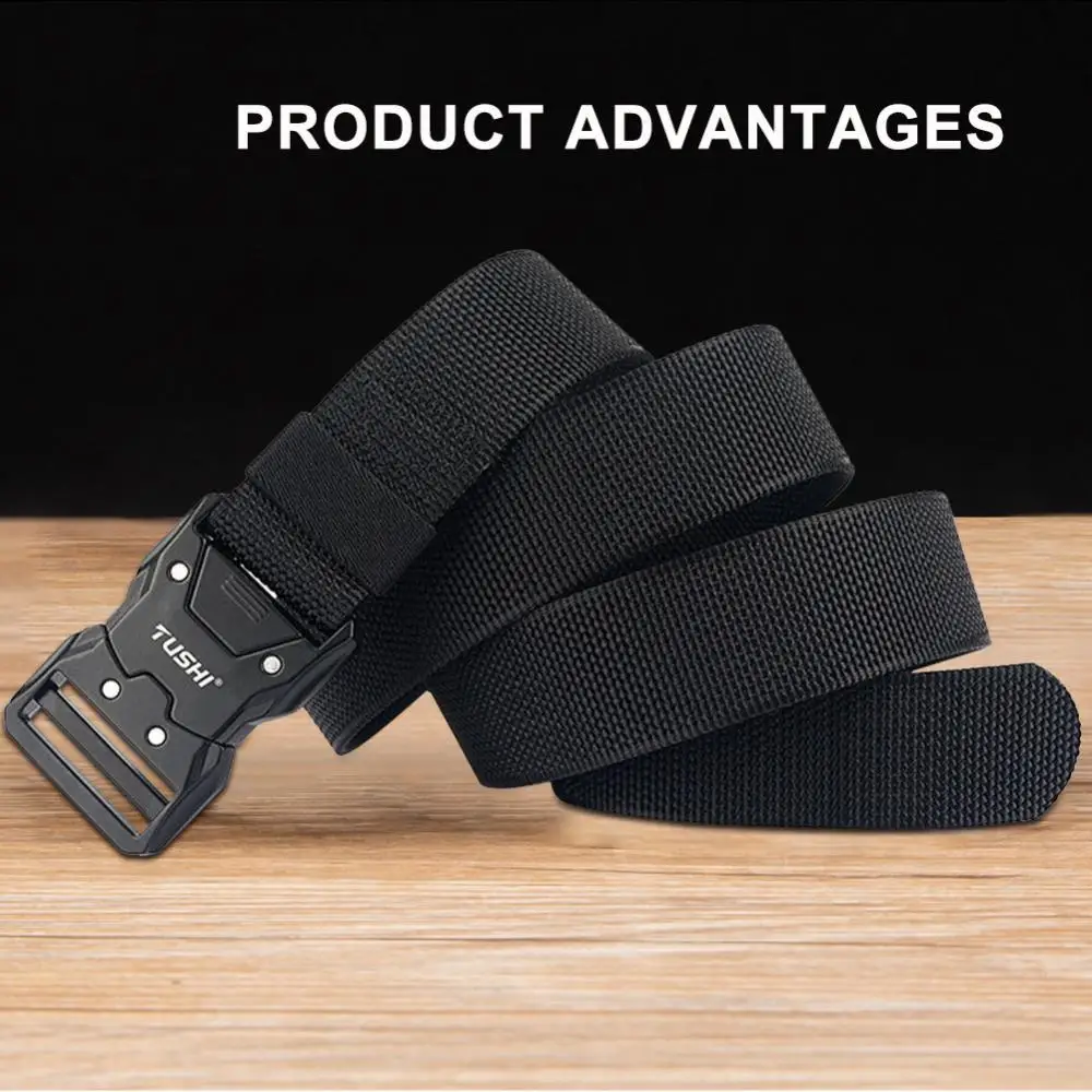 1PCS Army Style Combat Belt Quick Release Tactical Belt Nylon Men Jeans Waist Belt Accessories Soft Elastic Anti-Slip Waist Belt