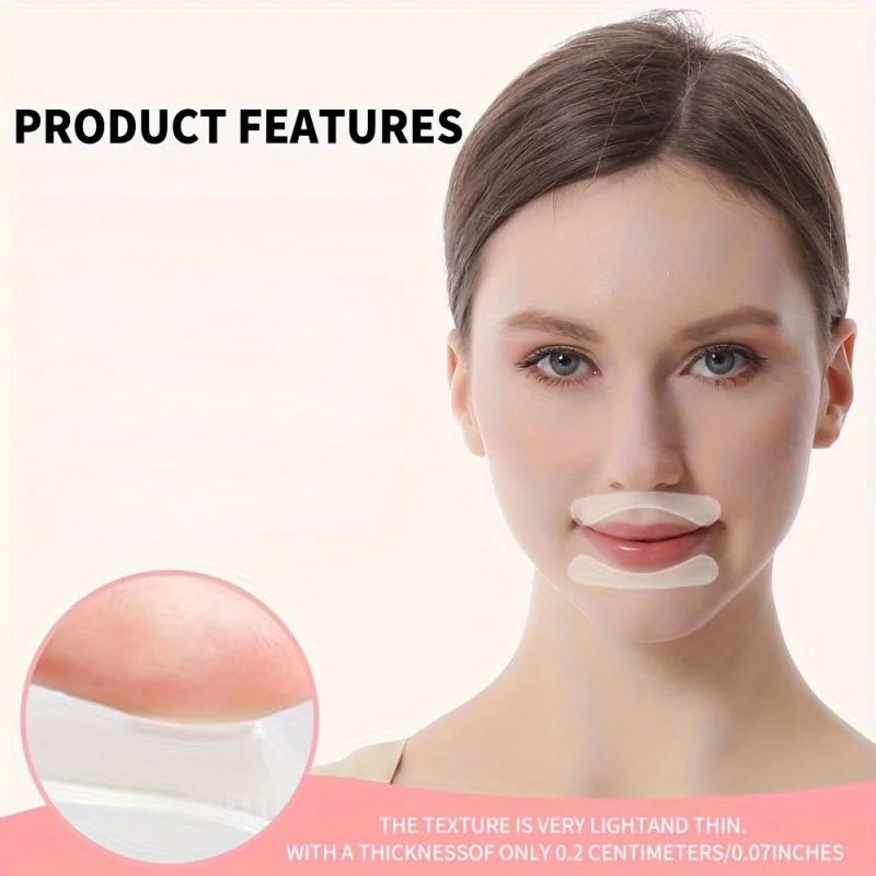 1 Para Plastrów Wzmacniających Kolagen w Ustach i na Twarz, Niewidoczne Wygładzanie Linii Ust, Samoprzylepna Pielęgnacja Twarzy i Ust dla Czułej Skóry w Kolorze Beżowym