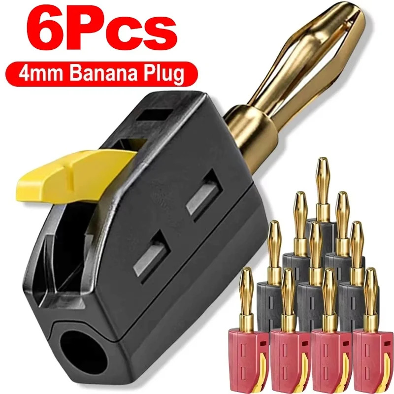 Portable 32A 4mm Banana Plug Solderless Quick Connect High Current Gold-Plated Banana Connectors Audio Copper Speakers Amplifier