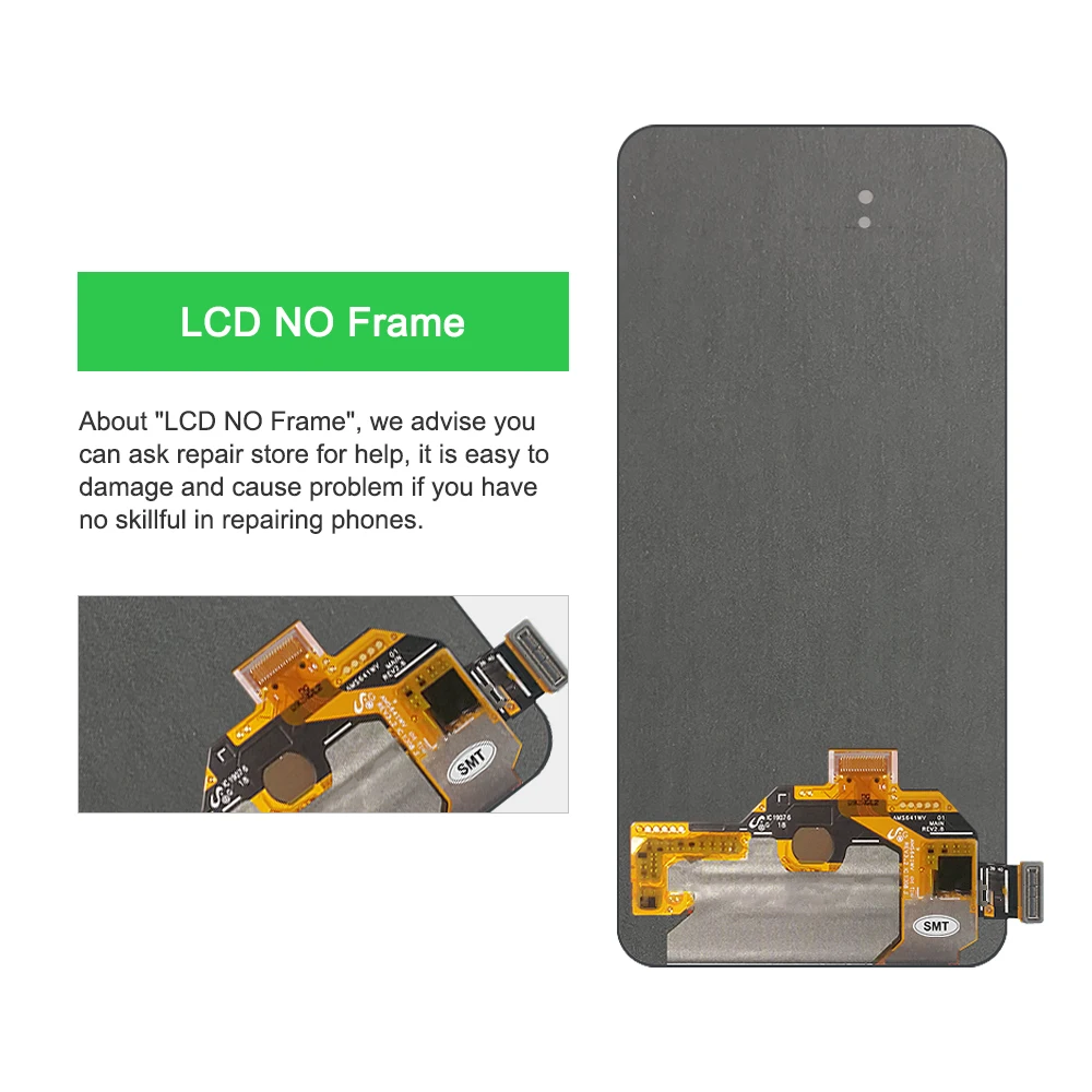 Amoled Screen for Oppo Reno PCAM00 PCAT00 CPH1917 Lcd Display + Touch Screen Digitizer Assembly with Frame for Oppo Reno Screen