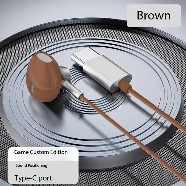 USB Type C Headphone HiFi Bass Stereo Volume Control Mic 3.5mm Wired Earbuds For Galaxy S24 S23 S22 S21 Ultra iPhone 15 Pro Max