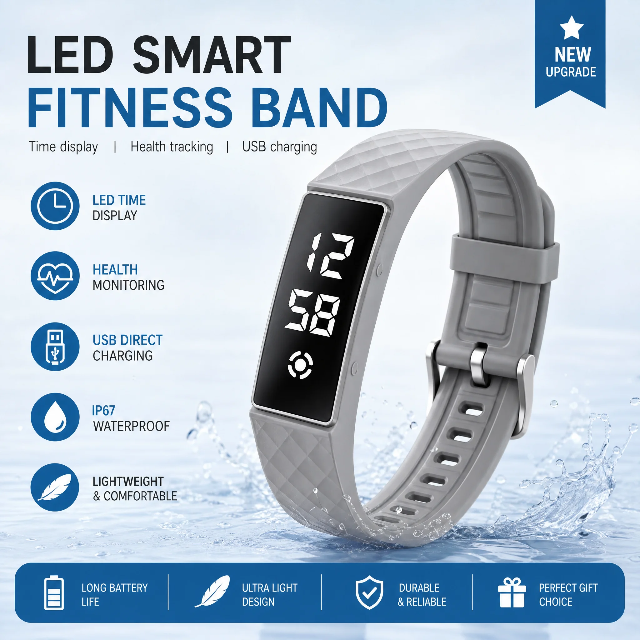 smart Watch Men Women Pedometer Fitness Bracelet Step Count Multi Sport Modes Fashion Electronic Wristband Simplicity Smart Band