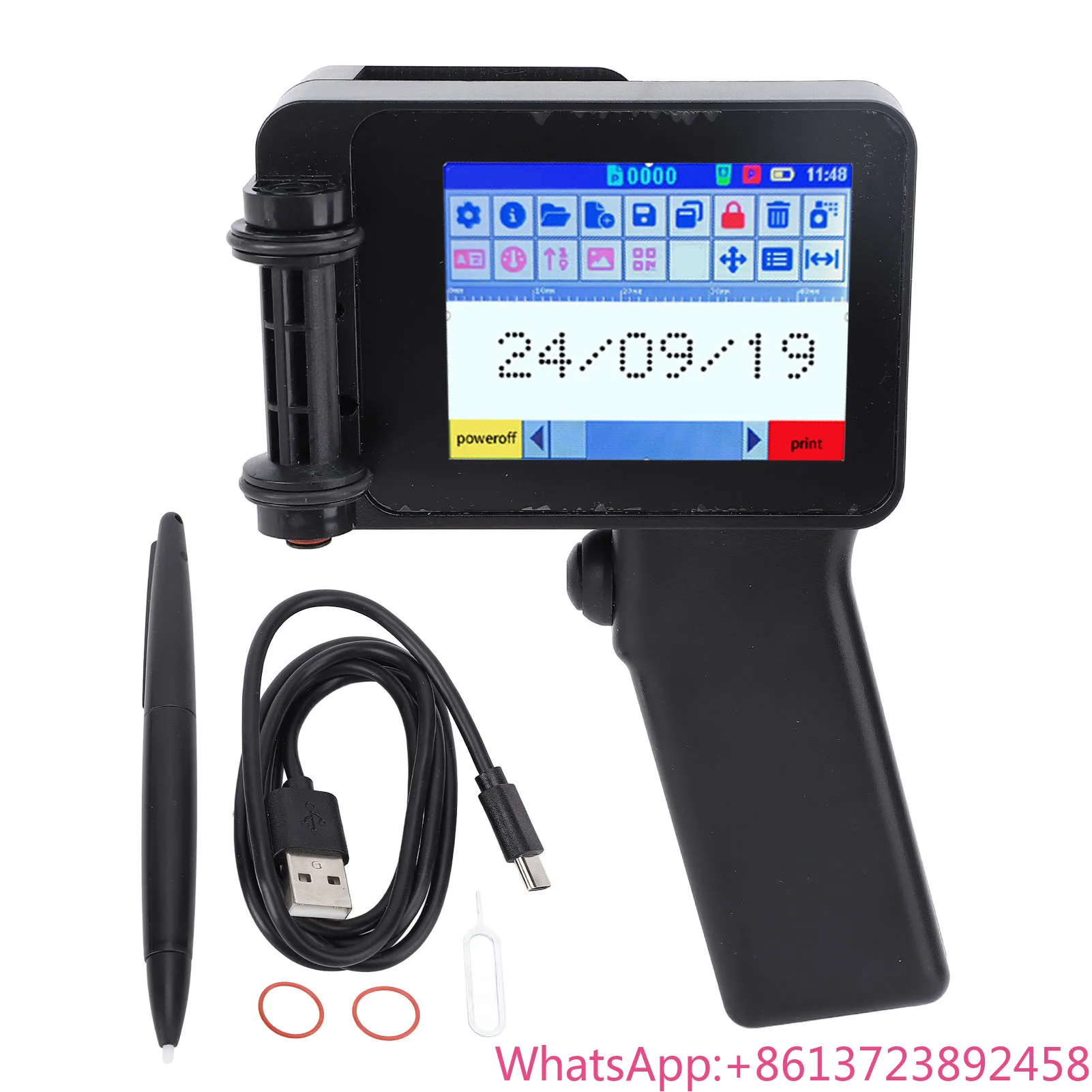 

Портативный ручной струйный принтер-маркер N6 с HD LED сенсорным экраном 4,3 дюйма, без картриджа, 12,7 мм, для QR-кодов и штрихкодов