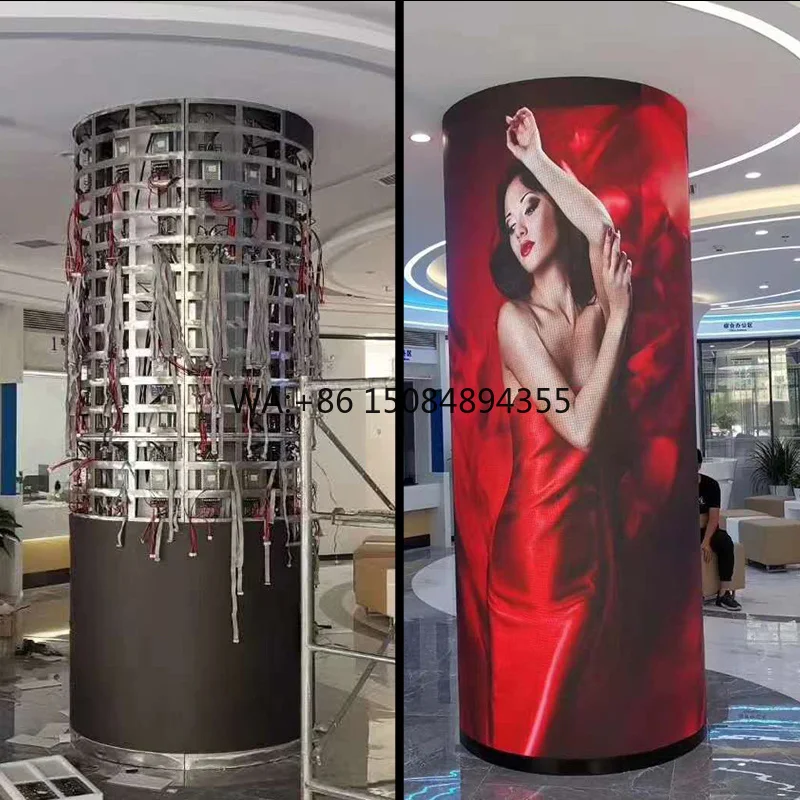 Indoor Advertising Full HD Video Panel LED Screen Flexible P1.86 P2 P2.5 LED Screen Display Soft Vertical Flexible LED Display