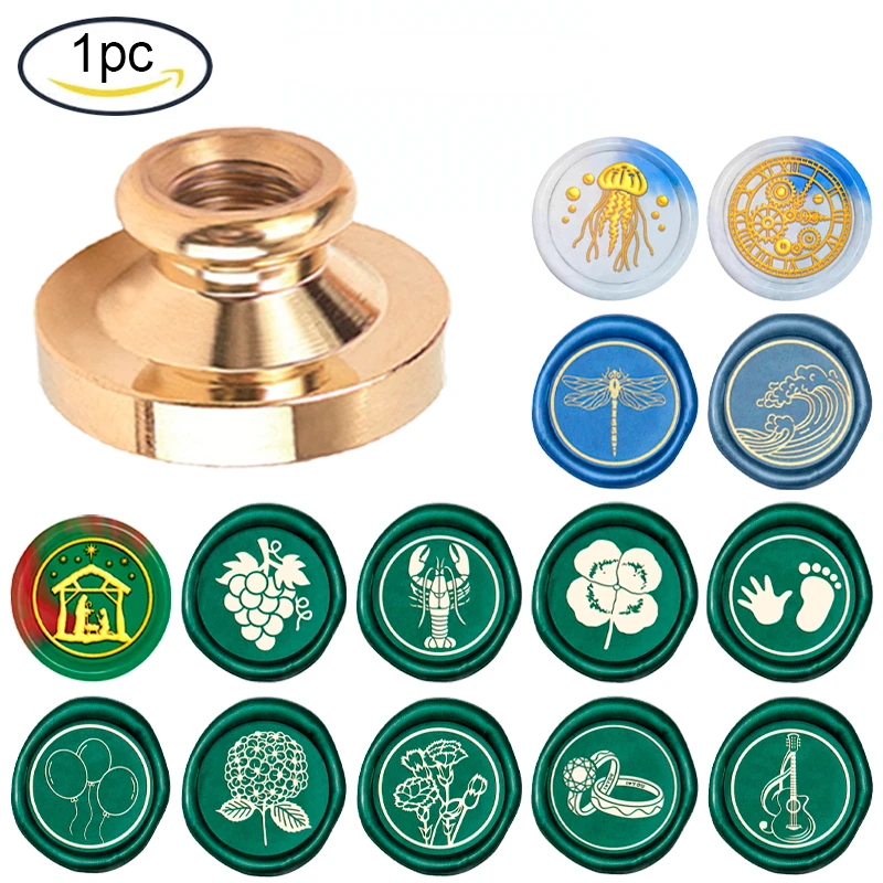 1PC Wax Seal Stamp Head Jellyfish Replacement Sealing Brass Stamp Head Olny for Embellishment of Envelope Invitations Wedding