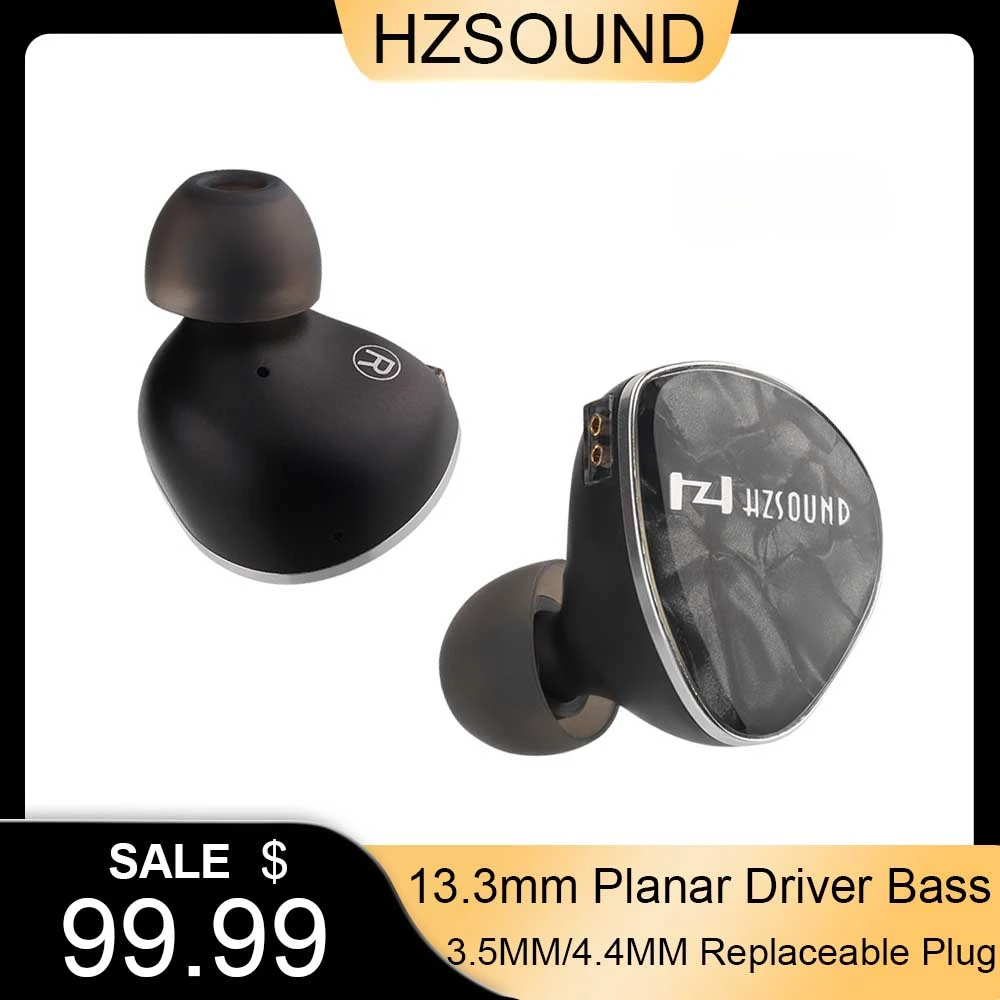 

HZsound LUNA New 13.3mm Planar Driver Bass In-Ear HiFi Earphones Wired IEMs Monitors 0.78mm 2pin & 3.5MM/4.4MM Replaceable Plugs