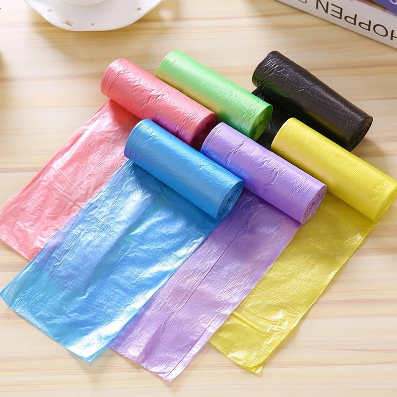 300PCS Mixed Color Thicken Disposable Garbage Bags Kitchen Storage Trash Can Liner Bags Protect Privacy Plastic Waste Bag