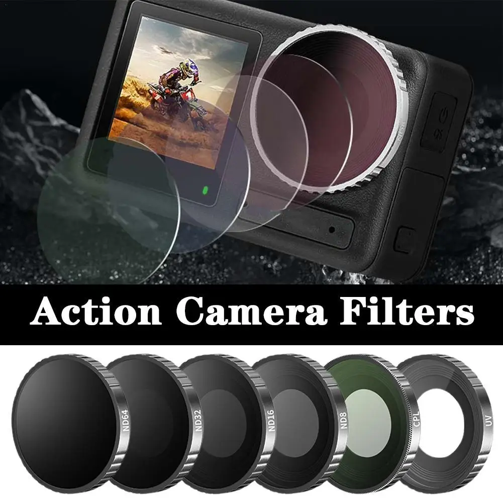 Lens Filter Set for DJI Osmo Action 5 Pro/Action 4 Camera UV CPL ND8/16/32/64 Optical Glass Polarizer Filters Accessories