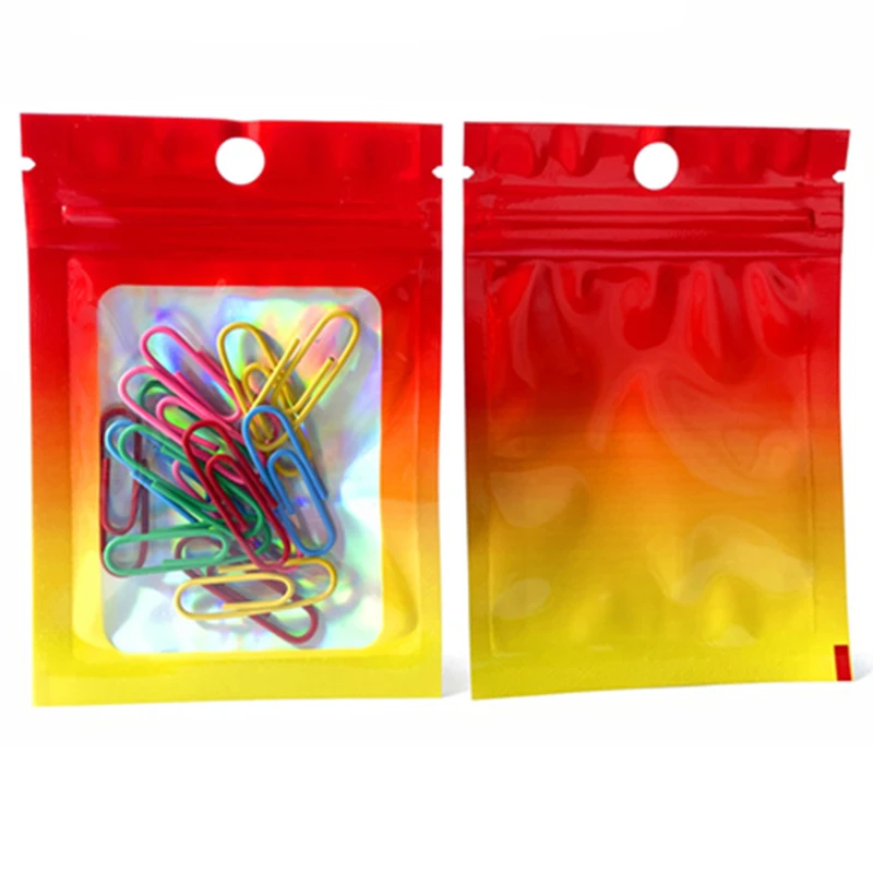 Laser Clear Pouch Self-Sealing Plastic Bag Package For Small Business Jewelry Display Gift Packaging Storage Supplies Wholesale