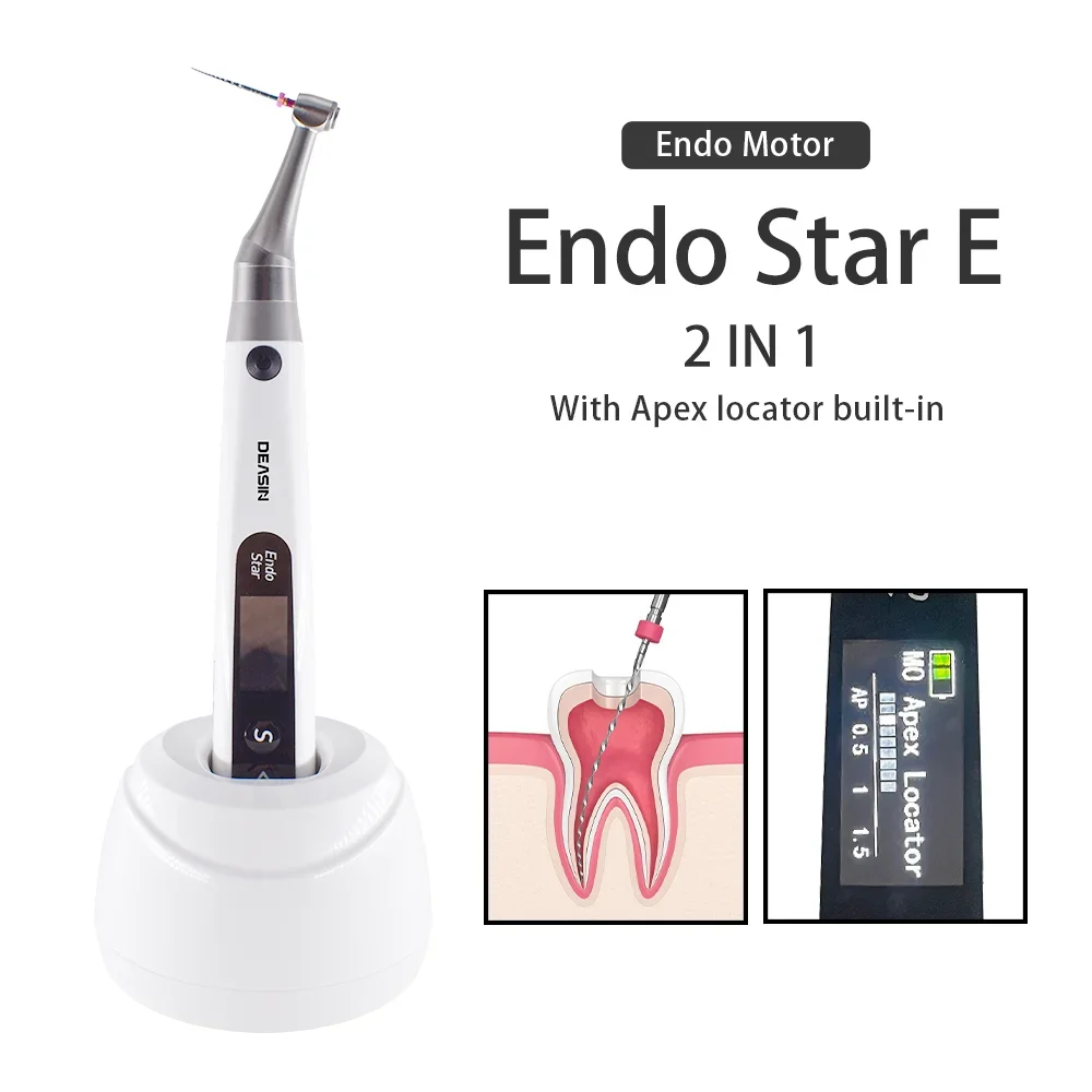 360°Adjustable Den tal Wireless 2 In 1 Endo Motor Built In Apex Locator for Endodontic rotary root Canal instrument Reciprocatin