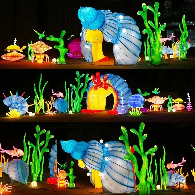 Outdoor indoor lighting colorful underwater creatures aquatic world lanterns lantern show