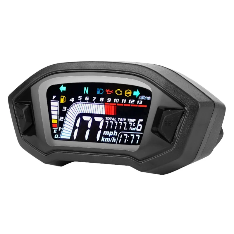 Motorcycle Instrument LCD Odometer Waterproof Speed Gauge For 1 2 4 Cylinder Motorbike