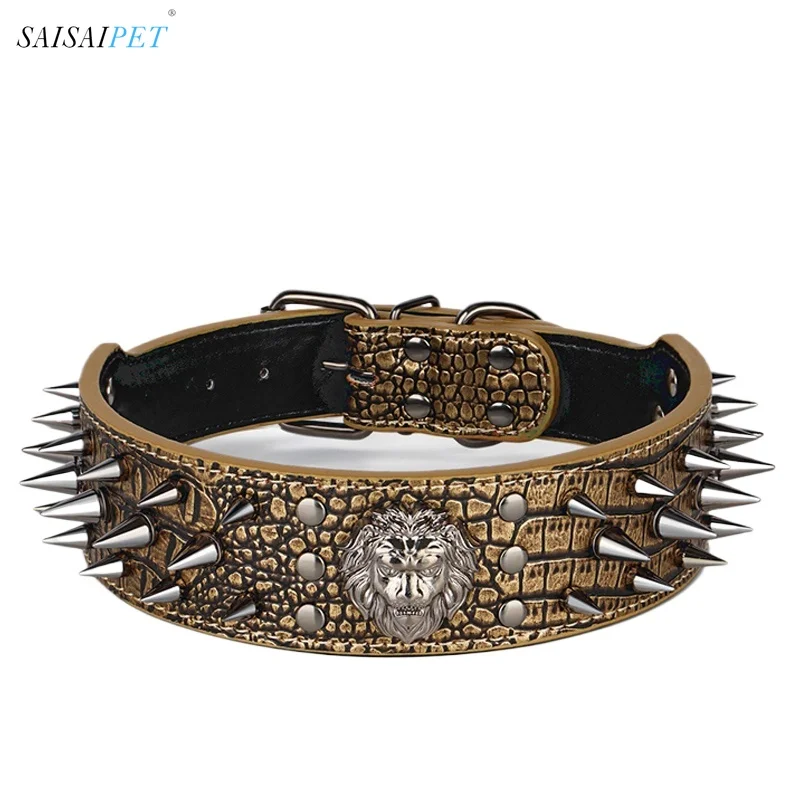 

Dog Collar Medium Dog Dog Neck Ring German Shepherd Bullfighting Rivet Anti-Bite Neck Ring Bully Tooth Ring