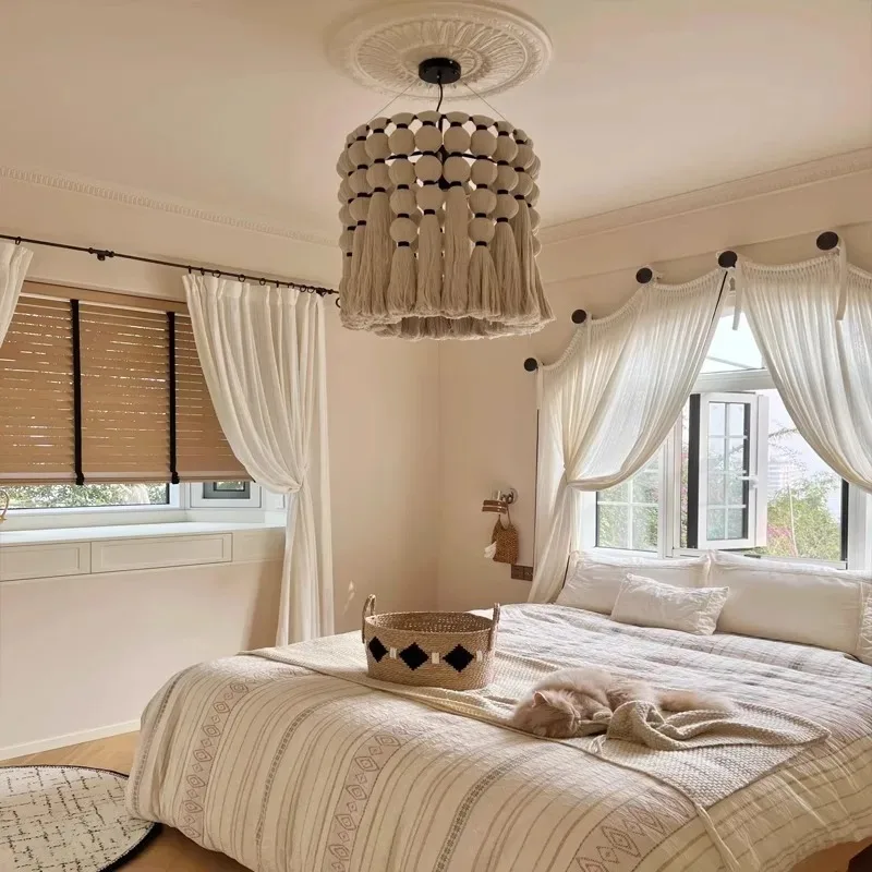 Custom French Retro Dome Curtains for Arched Doors Carved Windows Gauze Partitions Living Room Study American Style Drapes Yarn