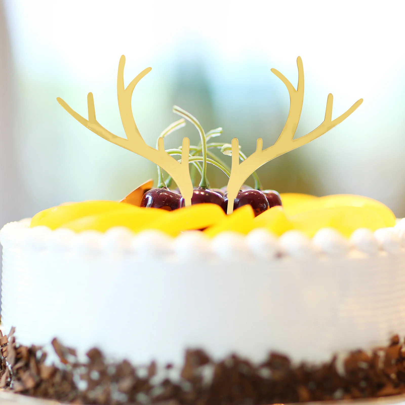 

30Pcs Acrylic Xmas Cupcake Toppers Antler Christmas Cake Decoration Birthday Party Dessert Cake Picks Xmas Cupcake Toppers