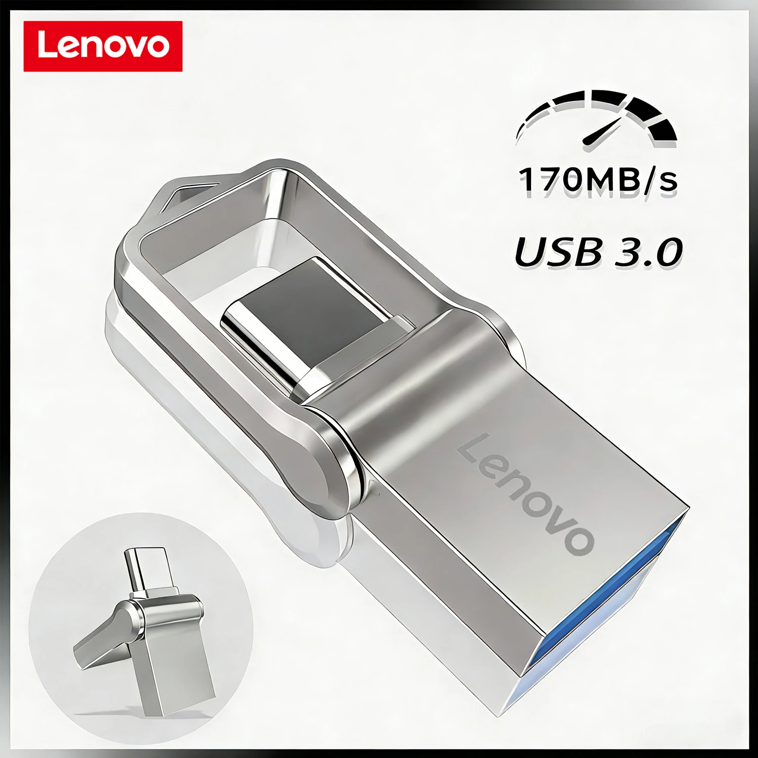 Lenovo Pen Drive 512GB USB 3.0 Type-C OTG Flash Drives High Speed Metal Pendrive 128GB Portable Memoria USB Stick For Phone PC