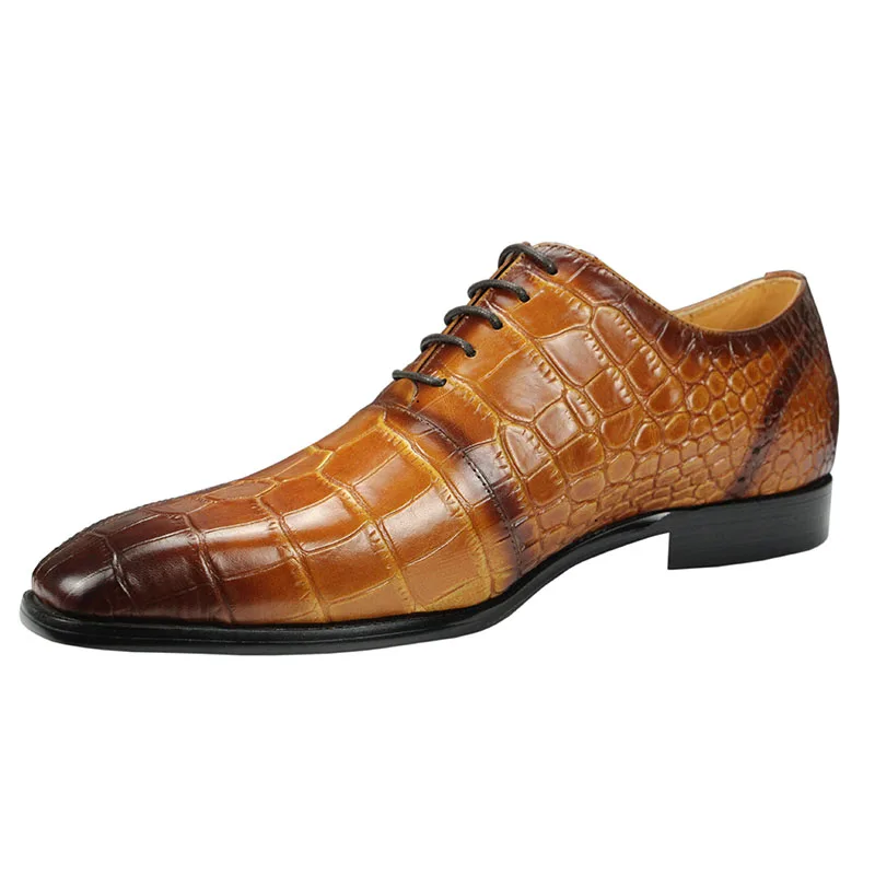 Zapatos de vestir de cuero a la moda para hombre, zapatos Brogue cómodos para oficina de negocios, zapatos de cuero para fiesta de ocio al aire libre de alta gama