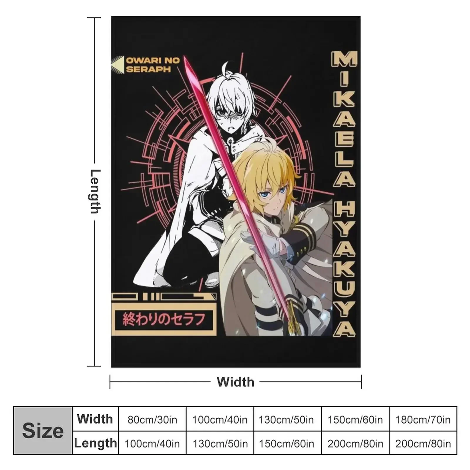 Owari no Seraph | Mikaela Hyakuya 3 Throw Blanket Flannels Decorative Sofa Hairys Warm Blankets