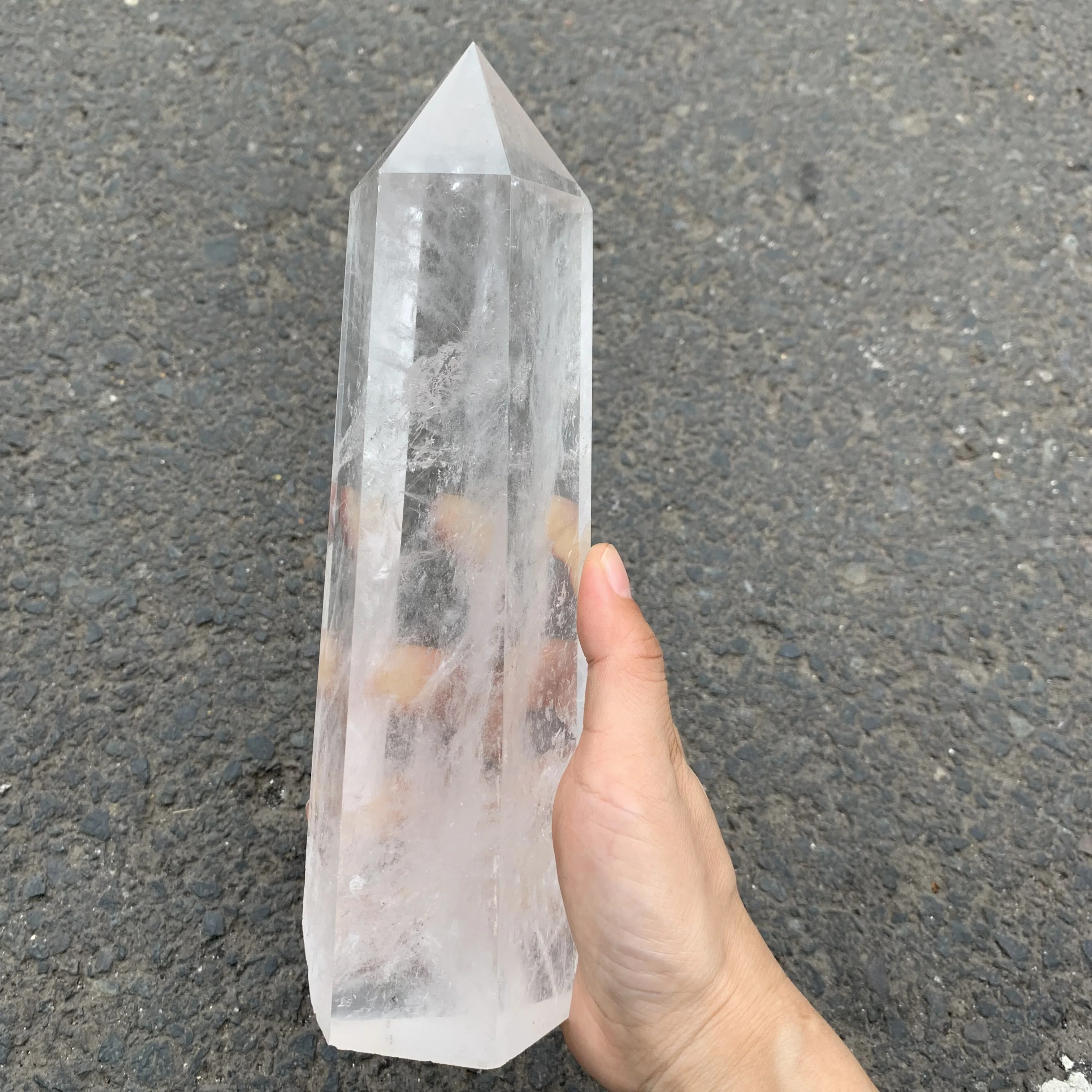 1~1.3kg Natural clear quartz crystal Tower transparent Healing Crystal Point Obelisk for Reiki Healing