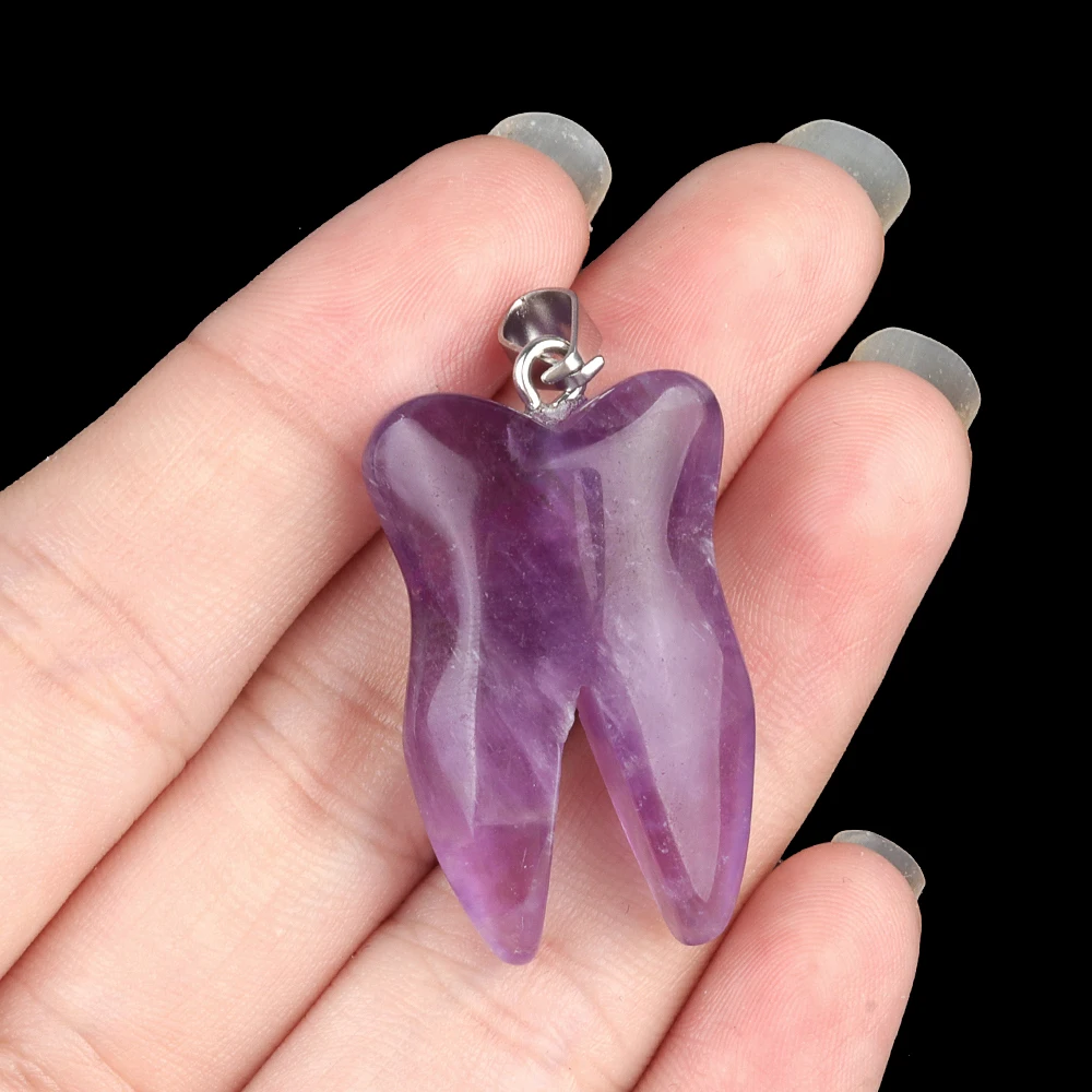 سحر العقيق الطبيعي قلادة شكل الأسنان فلاش الطبيعي اللابرادوريت جمشت قلادة لصنع DIY بها بنفسك مجوهرات إكسسوارات عقد