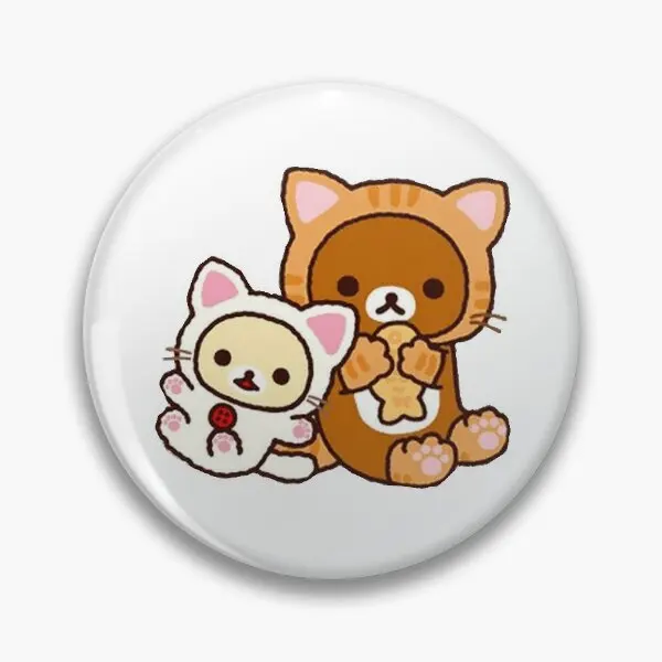 Rilakkuma And Korilakkuma In Costumes  Soft Button Pin Jewelry Decor Fashion Funny Metal Cute Brooch Creative Hat Gift Badge