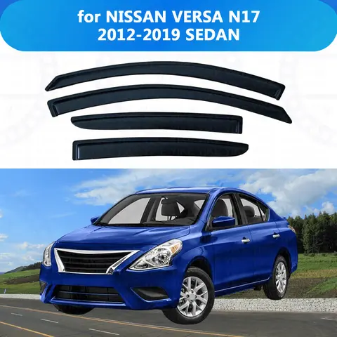 for NISSAN VERSA N17 2012-2017 2018 2019 SEDAN Wind Rain Guard Accessories Outside-Mount Tape On