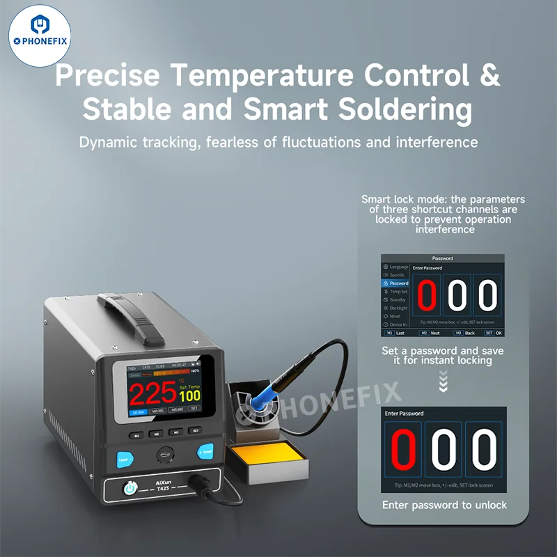 Aixun T425 Soldering Station High Power 250W Smart Standby 3S Heating T245 Handle 470 Solder Tips for ECUs PCB Welding Repair