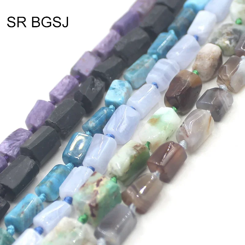 

8x10mm Column Natural Gems Stone Jewelry Making Beads Strand 15"