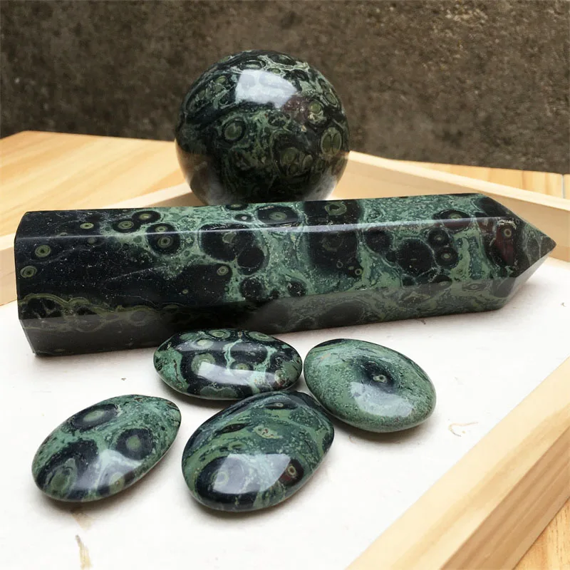 Natural Crystal Kambaba Jasper Point Craft Tower Sphere Palm Stone Wand Witchcraft Reiki Meditation Home Decor
