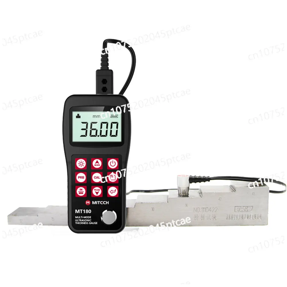 Digital MT180 Multi-Mode Penetrable Coating Ultrasonic Thickness Gauge of Metals, Plastic Glass Thickness Meter, 0.65-600mm(P-E)