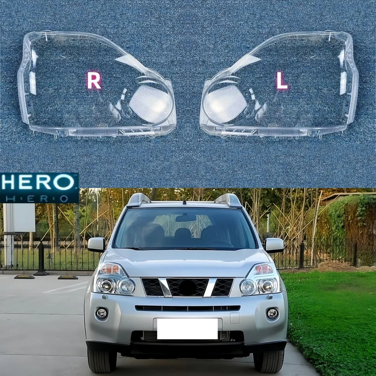 

For Nissan X-Trail 2007 2008 2009 2010 Headlights Shade Transparent Mask Cover Lens Lampshdade Headlamp Shell Plexiglass