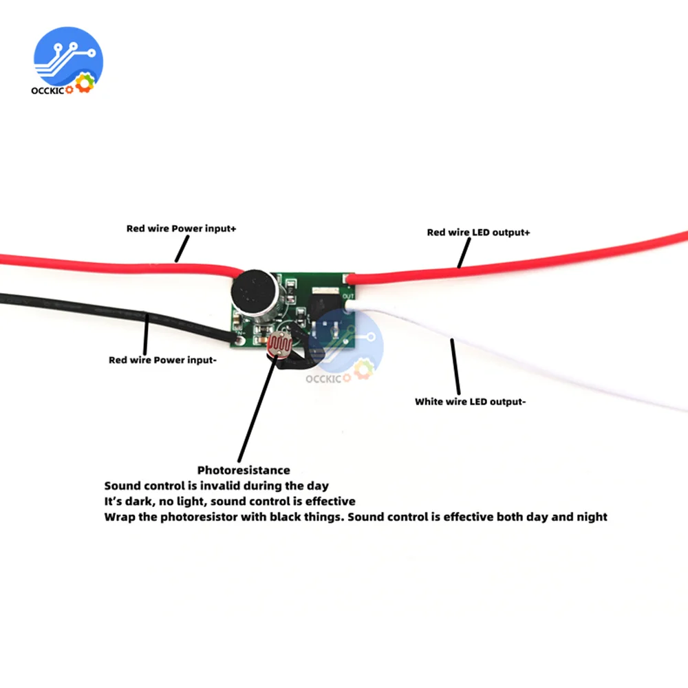 4A Cao-Công Suất Âm Thanh Điều Khiển Ánh Sáng Cảm Biến DC 3V-30V Đèn Lái 5V 6V 12V 24V Cảm Quang Giọng Mô Đun Mạch